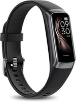 7/24 Kan Oksijen Nabız ve Uyku Monitörlü Fitness İzleyici, IP68 Su Geçirmez, 1.10''AMOLED Dokunmatik Renkli Ekran, Kadın Erkek için Adım Sayacı Sağlık Aktivite İzleyicileri (Siyah)