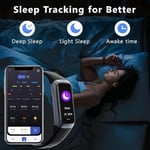 7/24 Kan Oksijen Nabız ve Uyku Monitörlü Fitness İzleyici, IP68 Su Geçirmez, 1.10''AMOLED Dokunmatik Renkli Ekran, Kadın Erkek için Adım Sayacı Sağlık Aktivite İzleyicileri (Siyah)