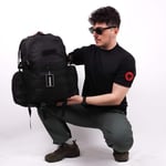 75 Lt Siyah Outdoor Sırt Çantası, Molle Sistemli, Suya Dayanıklı, Çok Gözlü, Outdoor, Kamp, Avcılık, Günlük Kullanım, Erkek, Kadın