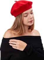 (794) Kep Kadın Sanatçı Ressam Şapkası Klasik Fransız Bere Moda Sanatçı Şapkası Bere Keçe Fransız Şapka-1
