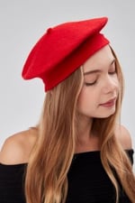(794) Kep Kadın Sanatçı Ressam Şapkası Klasik Fransız Bere Moda Sanatçı Şapkası Bere Keçe Fransız Şapka-1