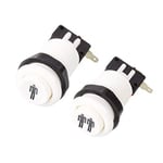 7X Arcade Düğmeleri 30 mm Happ Tipi Standart Basmalı Düğme Anahtar 20 cm Düğmeli Kablo Arcade Joystick Arcade1up Oyun Konsolu (Kırmızı)