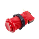 7X Arcade Düğmeleri 30 mm Happ Tipi Standart Basmalı Düğme Anahtar 20 cm Düğmeli Kablo Arcade Joystick Arcade1up Oyun Konsolu (Kırmızı)