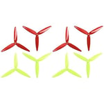 8 adet 3 Bıçaklı Sahne Yüksek Hızlı Pervaneler, Yarış Çerçevesi için 7 inç 180 mm CW CCW FPV Drone 2206-1500kv Motorlar, GEMFAN 7040 (Sarı ve Kırmızı)