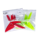 8 adet 3 Bıçaklı Sahne Yüksek Hızlı Pervaneler, Yarış Çerçevesi için 7 inç 180 mm CW CCW FPV Drone 2206-1500kv Motorlar, GEMFAN 7040 (Sarı ve Kırmızı)