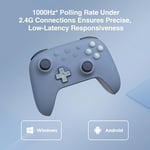 8Bitdo Ultimate 2C Wireless Controller for Windows PC and Android, with 1000Hz Polling Rate, Hall Effect Joysticks and Hall Triggers, and Remappable L4/R4 Bumpers, Turbo Function (Dark Blue)