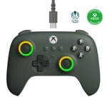 8Bitdo Xbox, RGB Lighting Fire Ring ve Hall Effect Joysticks için Ultimate C Kablolu Denetleyici, Xbox Series X |S, Xbox One, Windows 10/11 - Resmi Olarak Lisanslı (Koyu Yeşil)