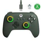 8Bitdo Xbox, RGB Lighting Fire Ring ve Hall Effect Joysticks için Ultimate C Kablolu Denetleyici, Xbox Series X |S, Xbox One, Windows 10/11 - Resmi Olarak Lisanslı (Koyu Yeşil)