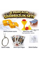 8'li Sihirbazlık Seti (Kibrit, Defter, Halka, Kupa, İp, 3'lü Kart), B161-F082-F026-0064-F004-0040avnmustran