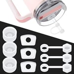 9 adet dökülmeye dayanıklı tıpa silikon Stanley Kupası 2.0 40oz/30oz Tumbler sızdırmaz su şişesi sızdırmazlık aksesuarları yuvarlak üst sızdırmaz stoper fiş ve kare kapak anti-sızıntı tıpa ve saman