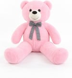 90 cm Rengarenk Papyonlu Peluş Ayıcık -% 100 YERLİ Pembe