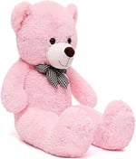 90 cm Rengarenk Papyonlu Peluş Ayıcık -% 100 YERLİ Pembe