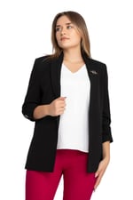 90503 Broşlu Büzgülü Kol Astarlarlı Blazer Ceket