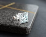 925 Ayar Gümüş Kişiye Özel Kol Düğmesi – Harf Yazılı, El Yapımı Silver Cufflinks, Erkek Hediye, Damat Kol Düğmesi