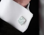 925 Ayar Gümüş Kişiye Özel Kol Düğmesi – Harf Yazılı, El Yapımı Silver Cufflinks, Erkek Hediye, Damat Kol Düğmesi