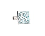 925 Ayar Gümüş Kişiye Özel Kol Düğmesi – Harf Yazılı, El Yapımı Silver Cufflinks, Erkek Hediye, Damat Kol Düğmesi