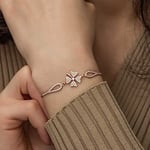 925 Ayar Gümüş Rose Yonca Bileklik