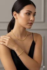 925 Ayar Papatya Silver 6 mm doç zincir kolye bileklik set.rose.gold.rodaj