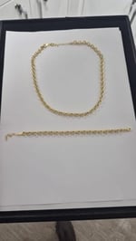 925 Ayar Papatya Silver 6 mm doç zincir kolye bileklik set.rose.gold.rodaj