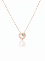 925 Ayar Papatya Silver Altın Modeli Kalp Kolye.rose.gold.rodaj