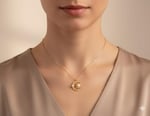 925 Ayar Papatya Silver Ay Güneş Beyaz İncili Kolye.rose.gold.rodaj