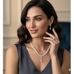 925 Ayar Papatya Silver gerçek kültür incisi set.rose.gold.rodaj