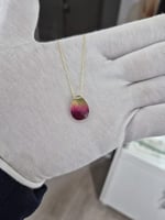 925 Ayar Papatya Silver Gökkuşağı His Taşı Kolye.rose.gold.rodaj