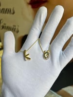 925 ayar papatya silver harf kolye.rose.gold.rodaj