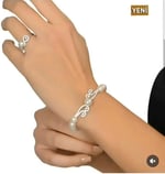925 ayar papatya silver inci bileklik,inci yüzük.rose,gold,rodaj,