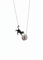 925 Ayar Papatya Silver isimli kedi kolye.rose.gold.rodaj