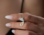 925 Ayar Papatya silver kişiye özel harfli bulut kolye.bulut kolye.rose.gold.rodaj