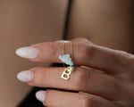 925 Ayar Papatya silver kişiye özel harfli bulut kolye.bulut kolye.rose.gold.rodaj