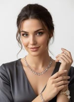 925 Ayar Papatya Silver Mistik Taşlı kolye bileklik set.rose.gold.rodaj