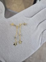 925 Ayar Papatya Silver nazar gözlü yıldız küpe.rose.gold.rodaj