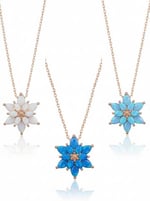 925 Ayar Papatya Silver Opal Lotus Kolye.rose.gold.rodaj