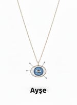 925 Ayar Papatya Silver özel isimli silinmez göz kolye.rose.gold.rodaj