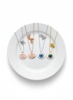 925 Ayar Papatya Silver özel isimli silinmez göz kolye.rose.gold.rodaj