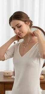 925 Ayar Papatya Silver özel tasarım incili dorica kolye.rose.gold.rodaj