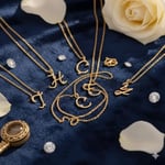 925 Ayar Papatya Silver Tasarım Harf Kolye.rose.gold.rodaj