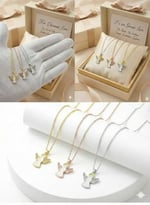 925 Ayar Papatya Silver Yılbaşı Özel Melek Kolye.rose.gold.rodaj