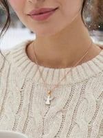 925 Ayar Papatya Silver Yılbaşı Özel Melek Kolye.rose.gold.rodaj