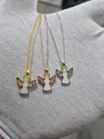 925 Ayar Papatya Silver Yılbaşı Özel Melek Kolye.rose.gold.rodaj