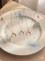 925 Ayar Papatya Silver Yılbaşı Özel Tasarım Ay Kolye.rose.gold.rodaj