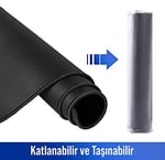 [9Q-Y67Q-KW42] Klasse Classic Mouse Pad, Dikişli Kenar, Kaymaz Taban, Büyük Boy Pürüzsüz Yüzey, Baskısız Ofis Tipi Masa Koruyucu, Ergonomik Mouse Ped (90x40 cm - XX La - Seçenekler: 70x30 cm, 90x40 cm