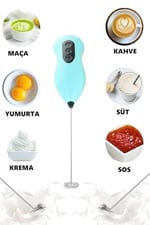 A1 Pilli Kahve Öğütücü ve Karıştırıcı Mikser, Süt Köpürtücü Mini Mikser, MKSR001