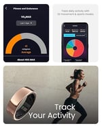 aabo Yüzük, Sağlık ve Fitness İzleyici Akıllı Yüzük, İleri Uyku İzleme, Stres ve Aktivite Takibi, Titanyum, IP68 Su Geçirmez (ABD Beden No 11, Gümüş)