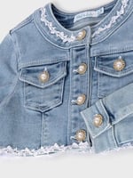 Abel & Lula Kız çocukları için denim aplikasyonlar ağartılmış ceket