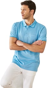 AC&Co / Altınyıldız Classics Polo Yaka Cepli Regular Fit Geniş Kesim Düz Tişört, Renk Mavi, Beden 3XL