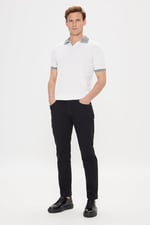 AC&Co/Altınyıldız Classics 360 Derece Her Yöne Esneyen Slim Fit Dar Kesim Diyagonal Desenli Pantolon, Renk Siyah, Beden 46