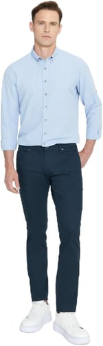 AC&Co/Altınyıldız Classics 360 Derece Her Yöne Esneyen Slim Fit Dar Kesim Diyagonal Desenli Pantolon